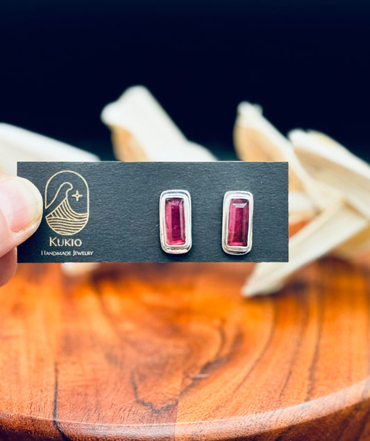 Rubellite Tourmaline Stud Earrings