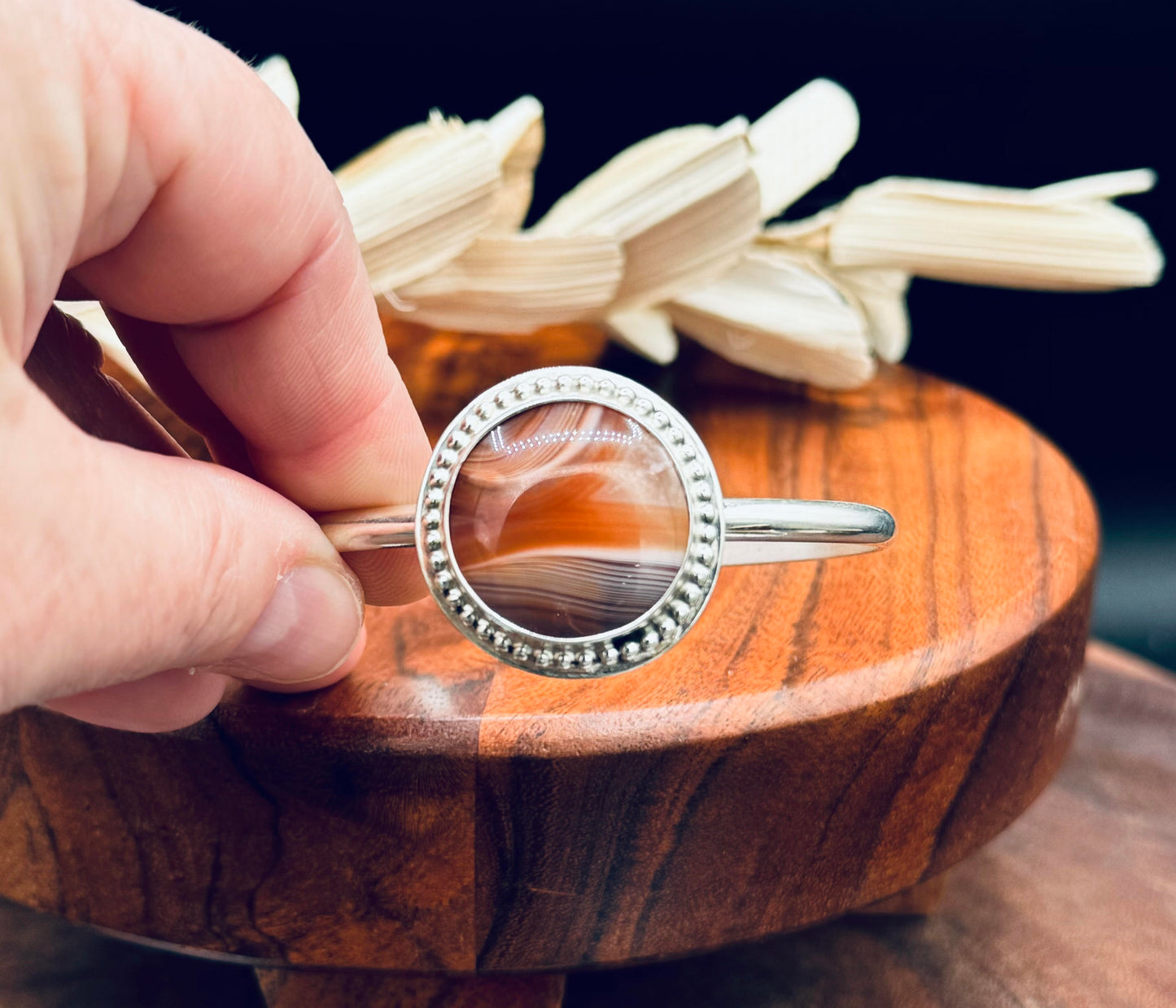 Sterling Silver Brazilian Agate Cuff