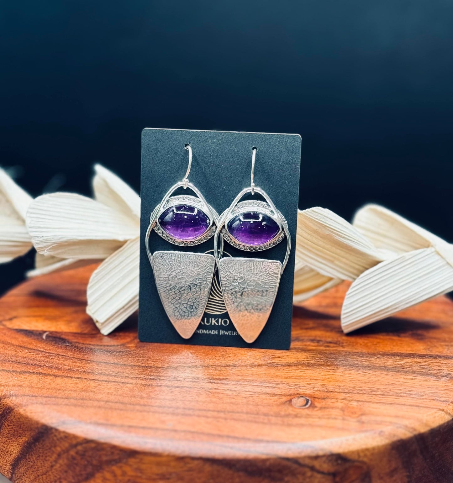 High Dome Brazilian Amethyst Sterling Silver Earrings