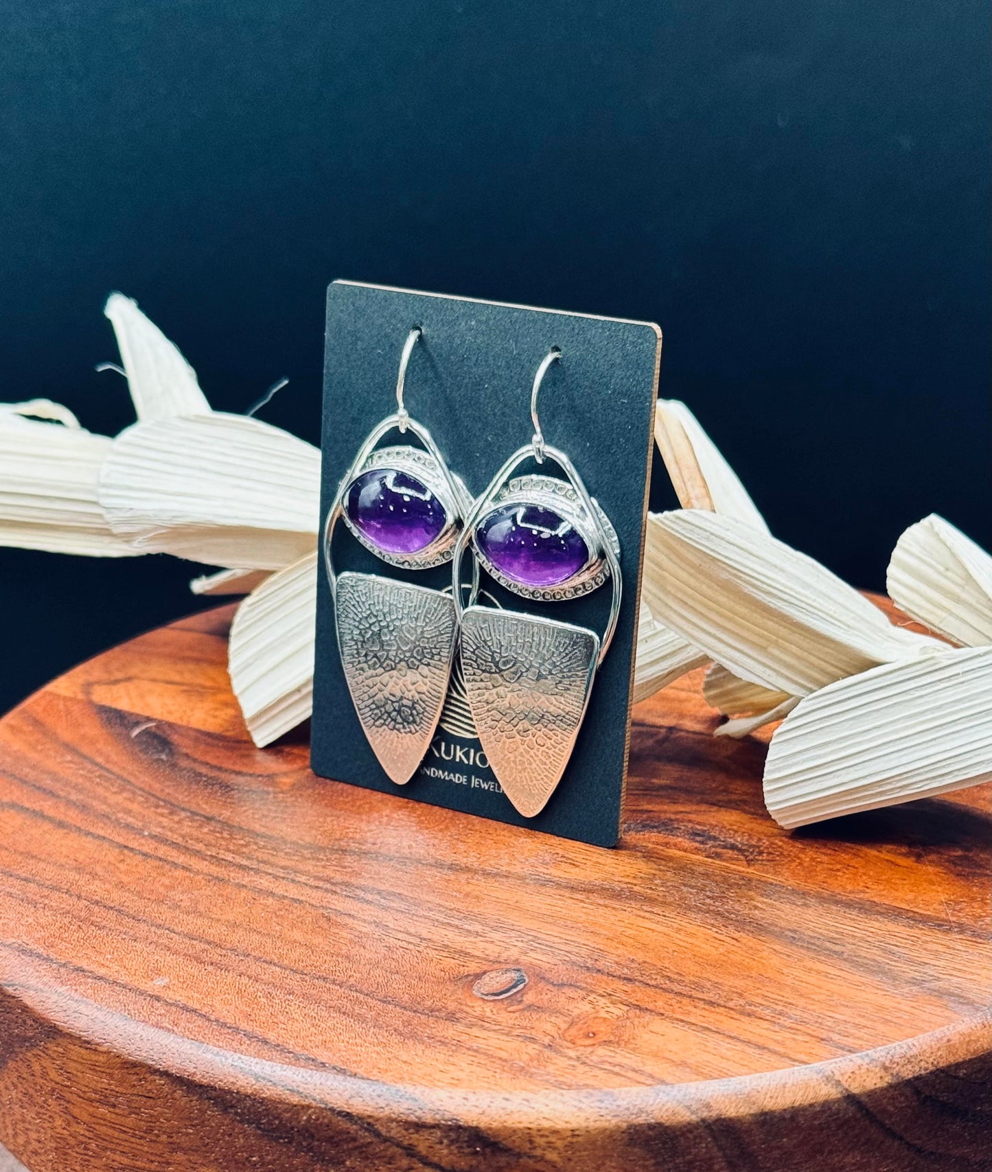 High Dome Brazilian Amethyst Sterling Silver Earrings