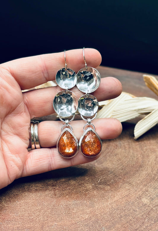 Madras Sunstone Sterling Silver Earrings