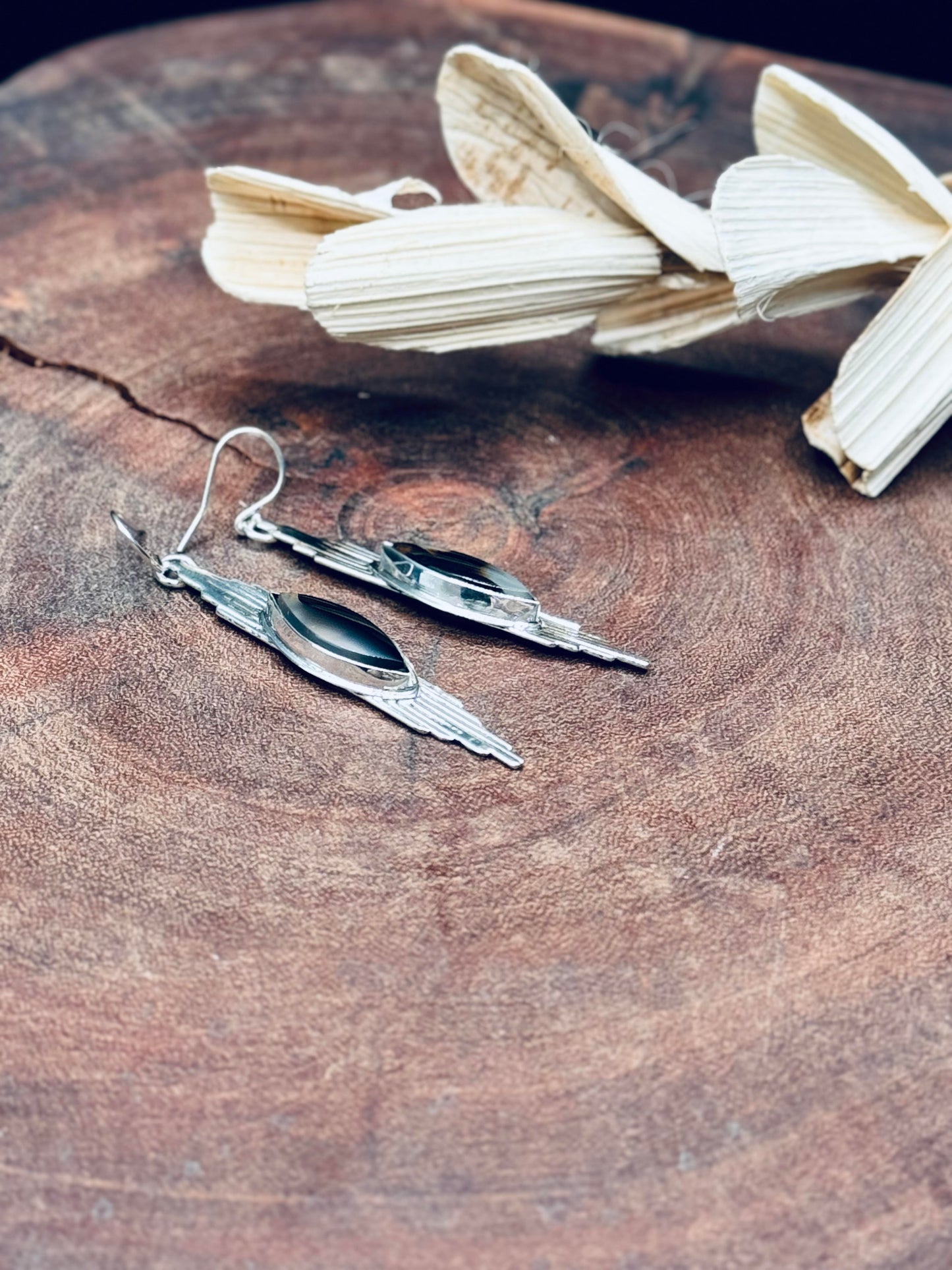 Sterling Silver Montana Agate Earrings