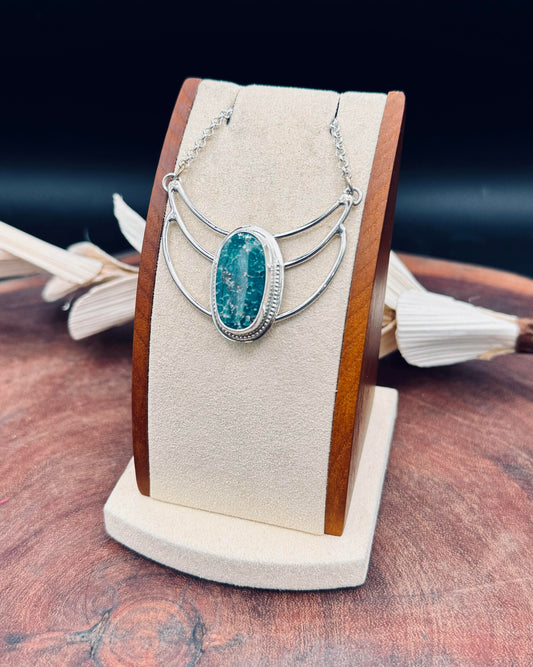 White Water Turquoise Sterling Silver Pendant