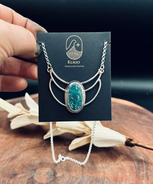 White Water Turquoise Sterling Silver Pendant