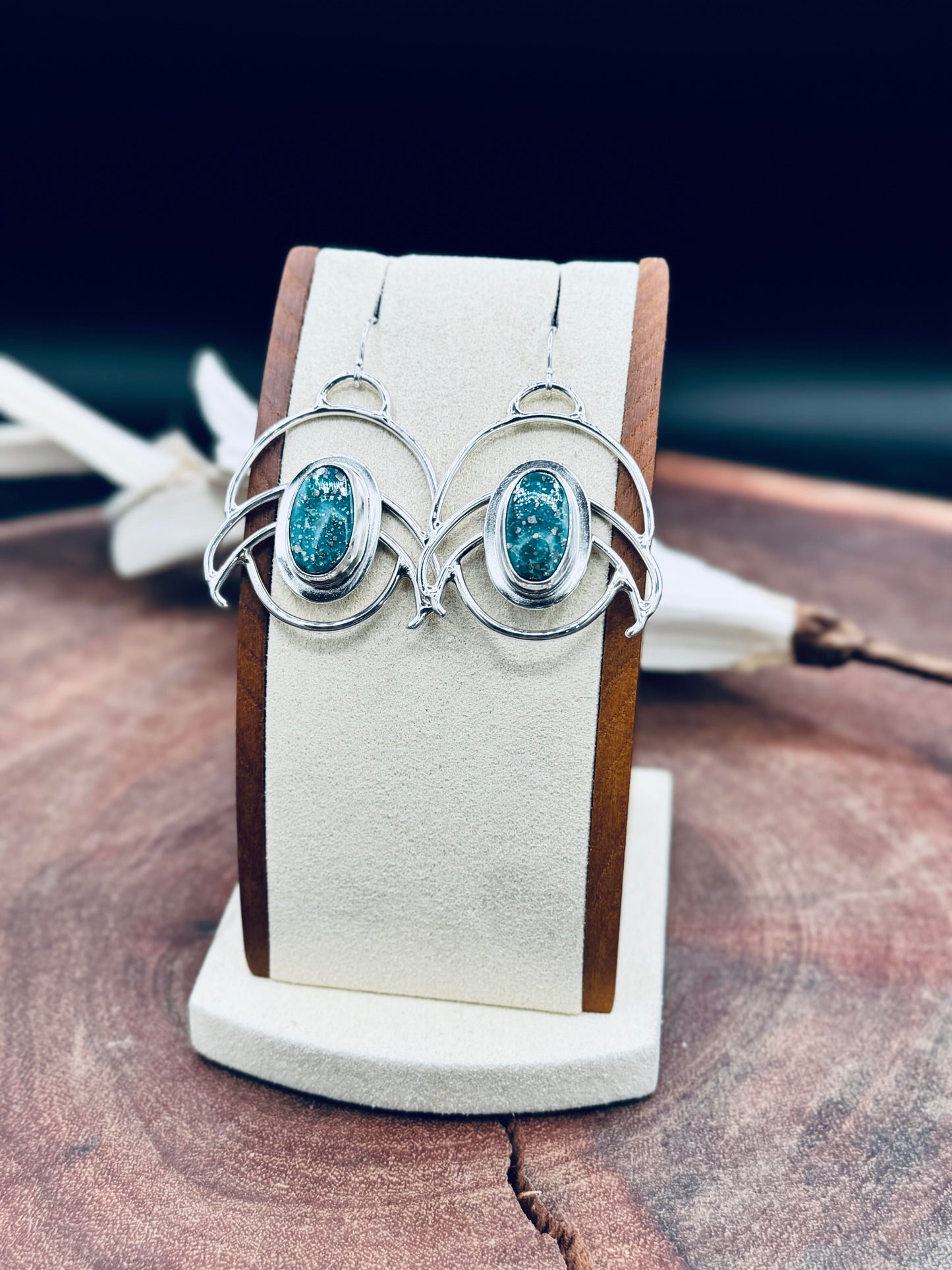 Sterling Silver White Water Turquoise Earrings