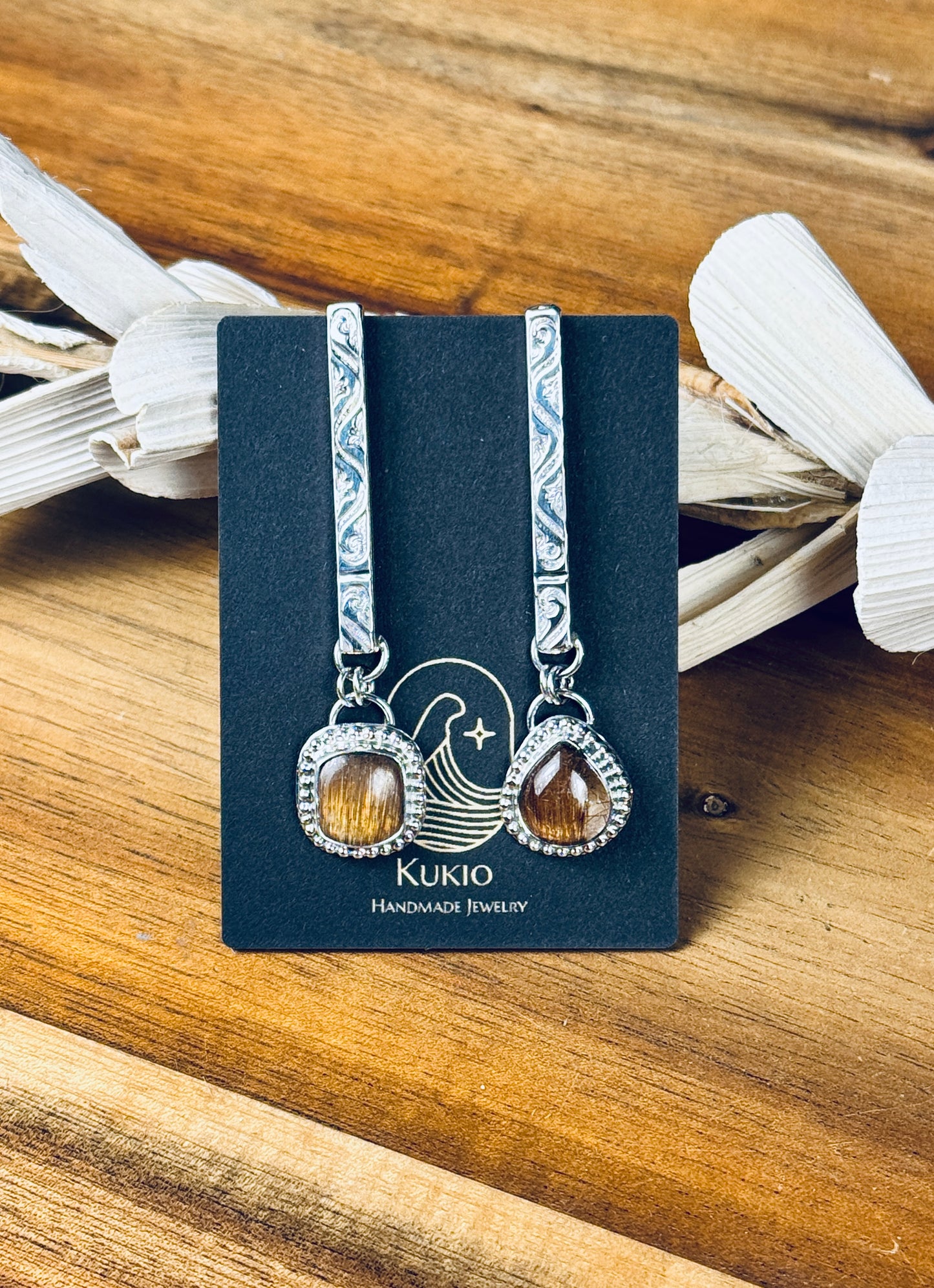 Copper Rutile Quartz Sterling Silver Earrings