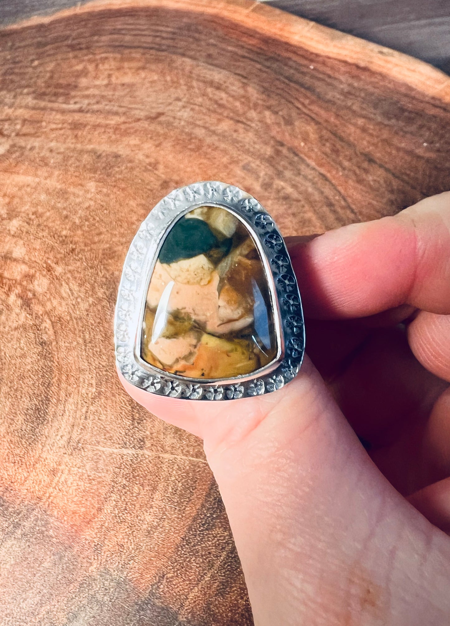 Morrisonite Jasper Sterling Silver Statement Ring