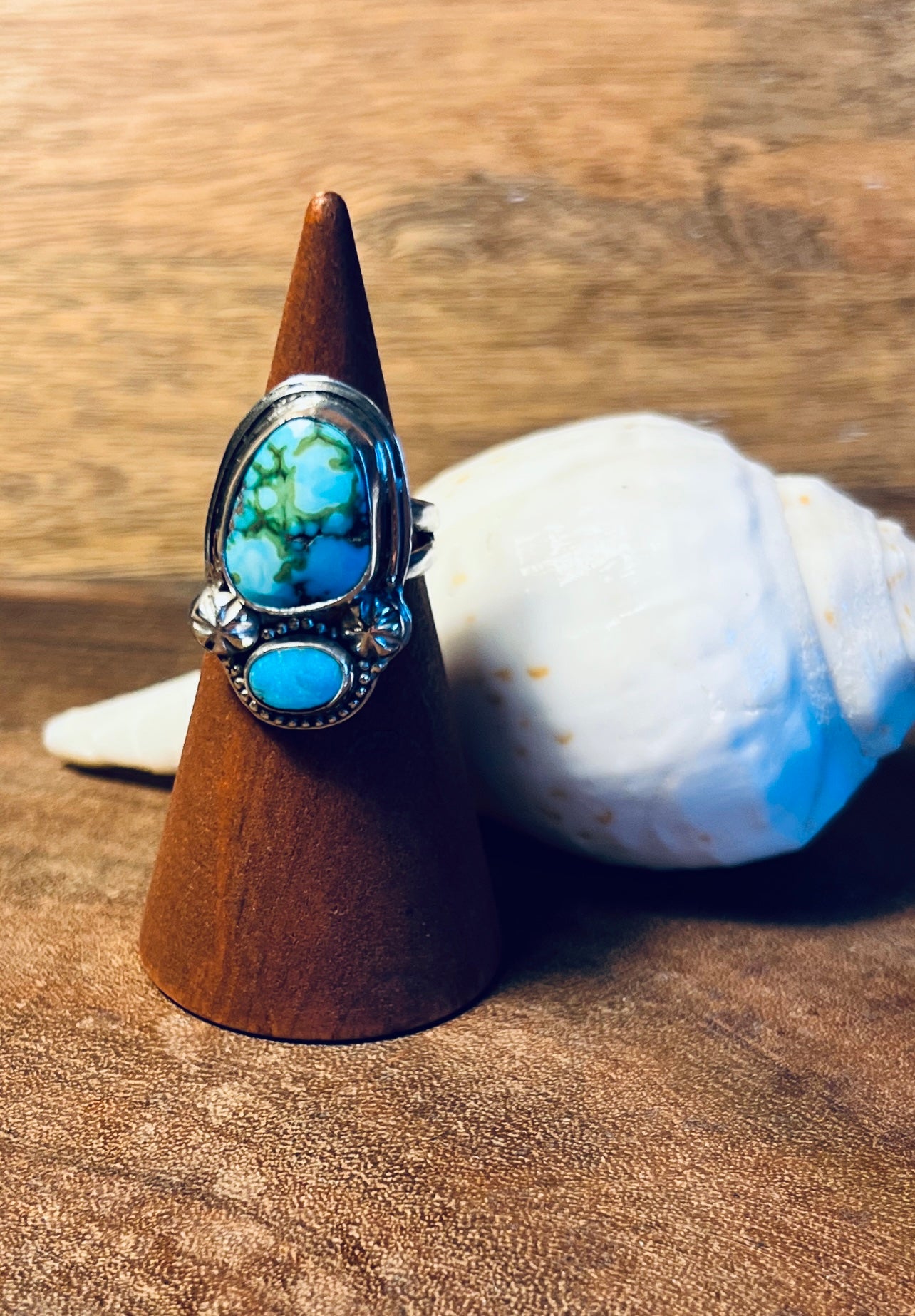 Sonora Gold and Mountain Turquoise Sterling Silver Ring