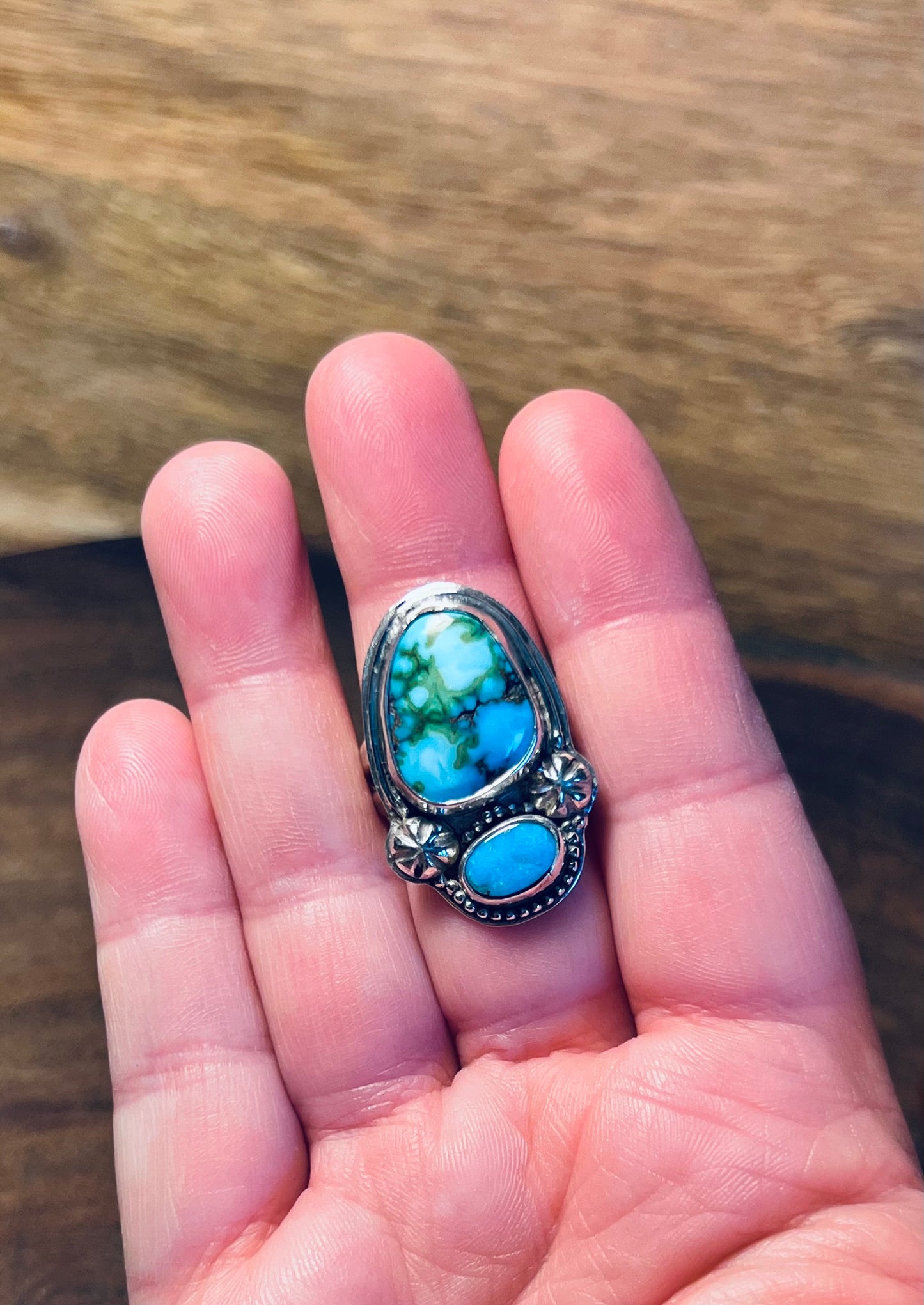Sonora Gold and Mountain Turquoise Sterling Silver Ring