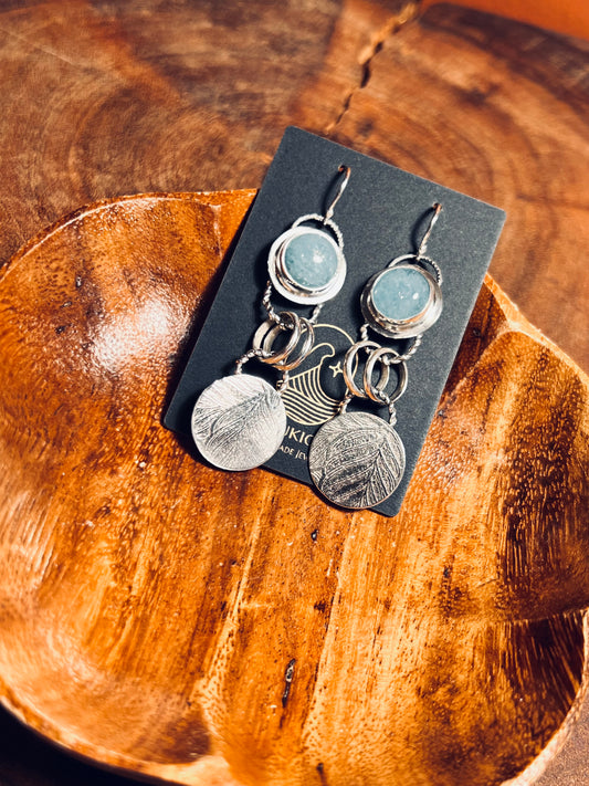 Aquamarine Sterling Silver Dangle Earrings