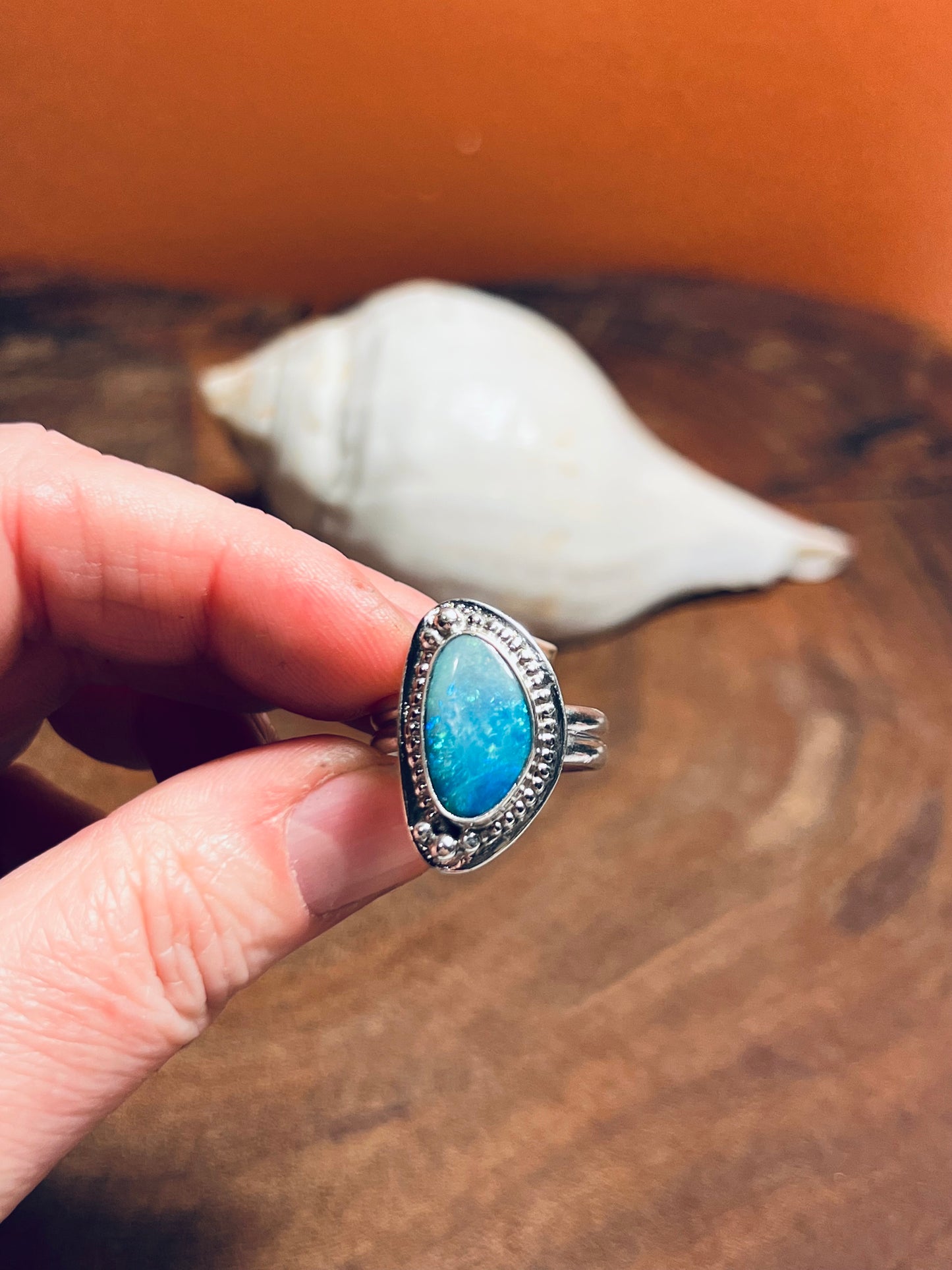 Opal Doublet Sterling Silver Ring